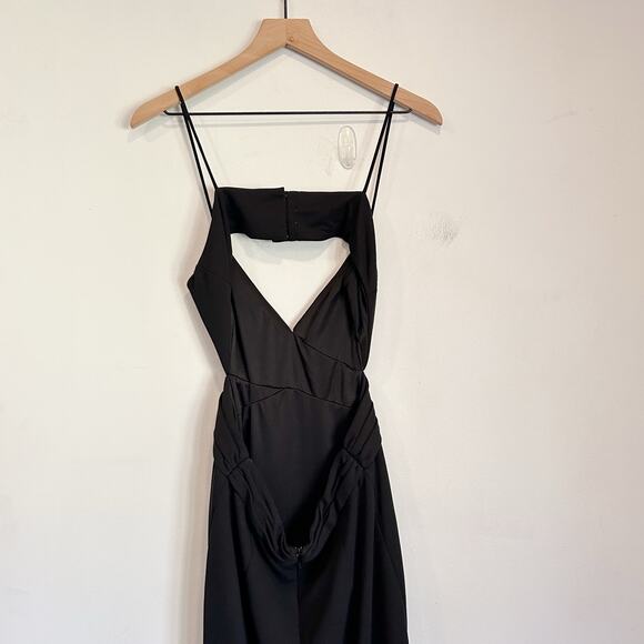 BHLDN Livy Cutout V-Neck Gown Black Size 10 - Picture 8 of 11
